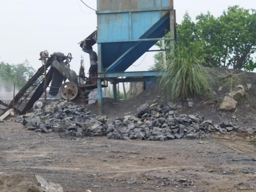 a crusher unit operating in bharkata gram panchayet area