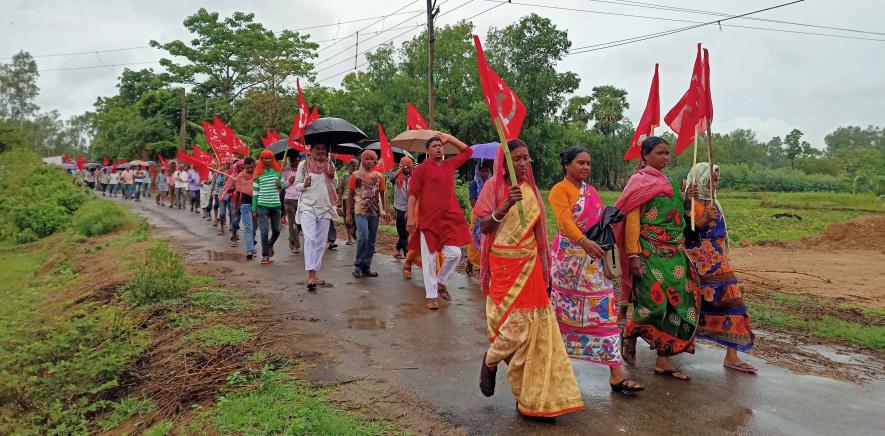 Campaign march by Left Front at Khalogram village Taldangra