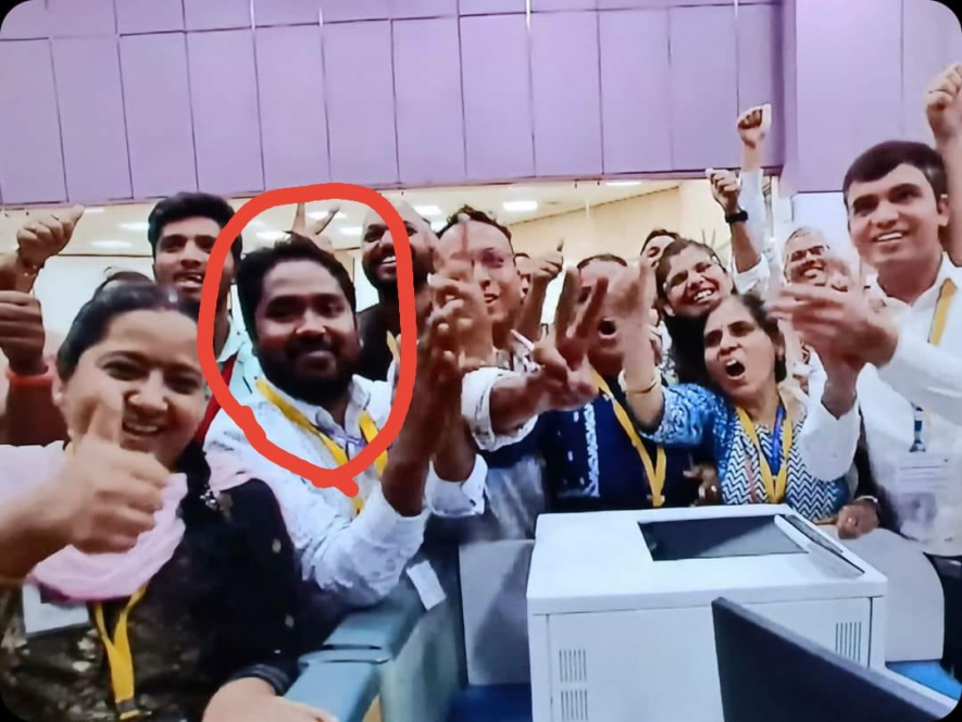 Sabir Alam and his fellow scientists celebrate the landing of Chandrayaan-3 on August 23.
