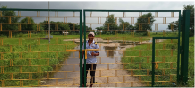 A security guard at the gas extraction centre in Bamuntor village, Saltora. 
