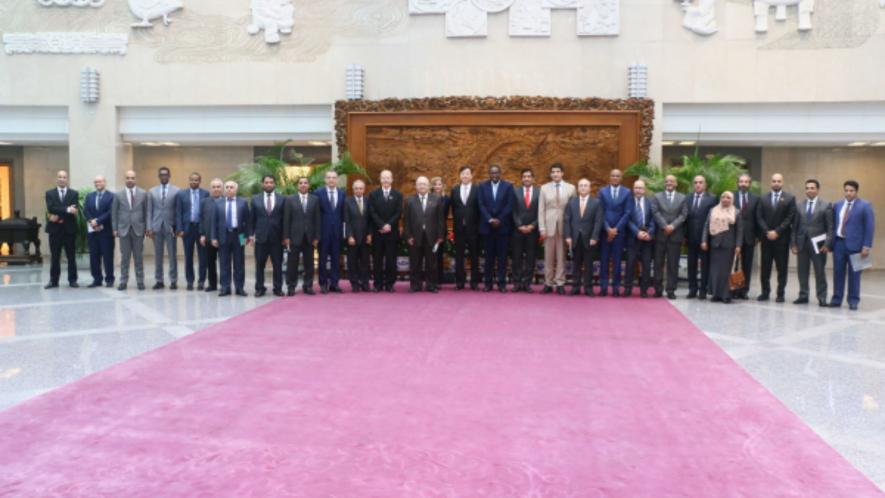 China’s Special Envoy on Middle East Zhai Jun met the envoys of Arab states in Beijing at the latter’s request for a group meeting to discuss the grave situation in Gaza, Beijing, October 13, 2023
