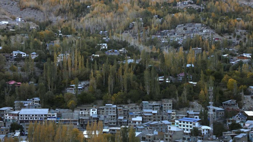 Leh-Ladakh city on afternoon light in fall.