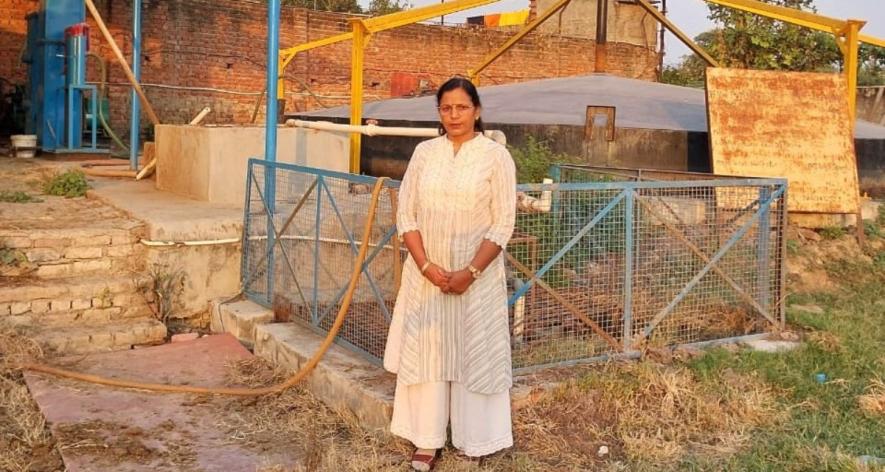 Archana Tomer with her biodigesters (Photo - Sonali Singh, 101Reporters).