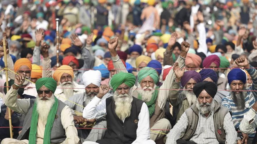 Scores of farmers in tractor trolleys gathered at the Mohali-Chandigarh border on Sunday to press the Centre to accept their various demands, including a legal guarantee of MSP.