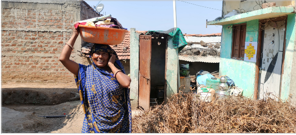 Kamla Bai and other residents of Govindpura village, Sardarpur, defecate near a nalla.