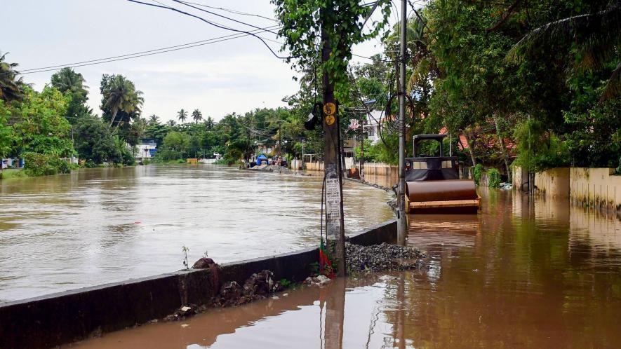 Amayizhanchan Canal overflows after incessant rains, in Thiruvananthapuram, Thursday, Nov. 23, 2023.