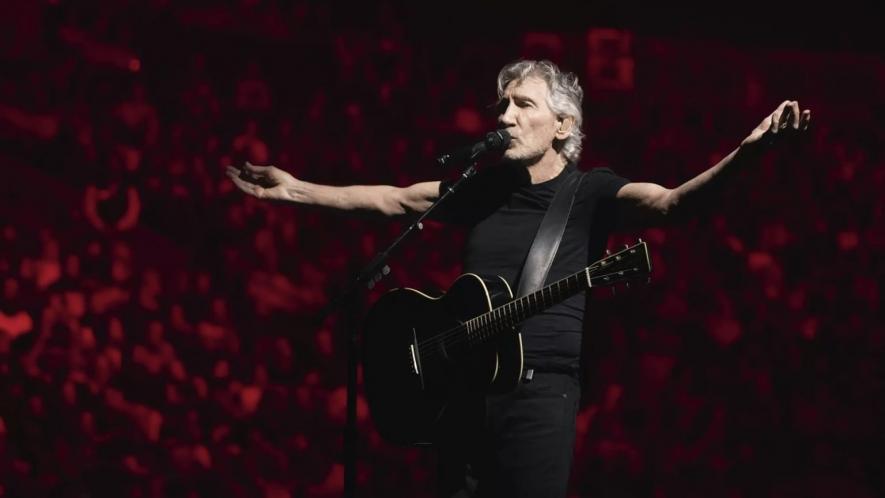 Roger Waters performing.