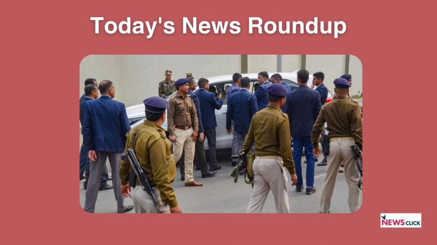 Enforcement Directorate (ED) officials arrive at the residence of Jharkhand Chief Minister Hemant Soren for questioning in connection with a money laundering case, in Ranchi, Wednesday, Jan. 31, 2024. (PTI Photo)  (PTI01_31_2024_000135B)