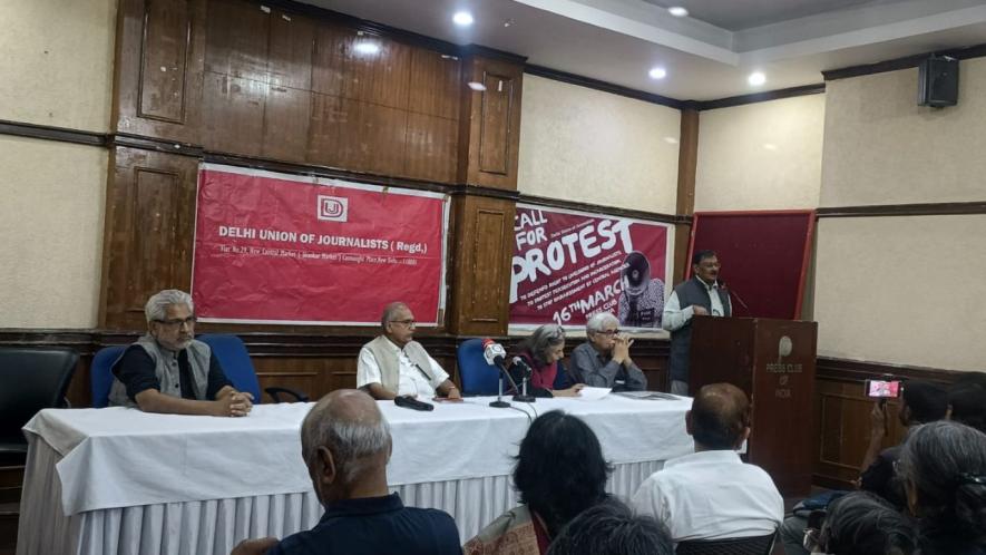 Condemning repression of democratic rights, the gathering also called for release of jailed journalists, including Newsclick’s editor-in-chief Prabir Purkayastha.