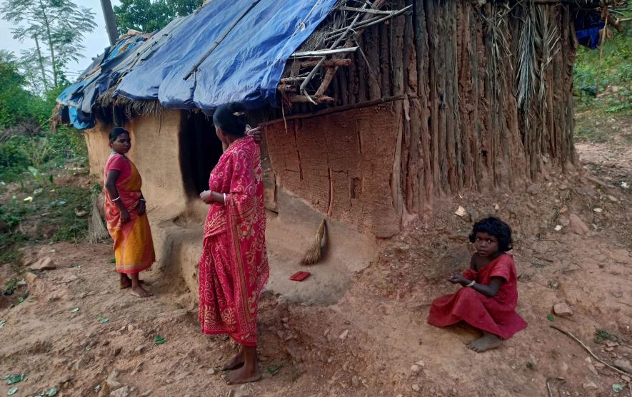 Home conditions of Maya Shabar  at Kodolboni village under Belpahari Block of Jhargram district.