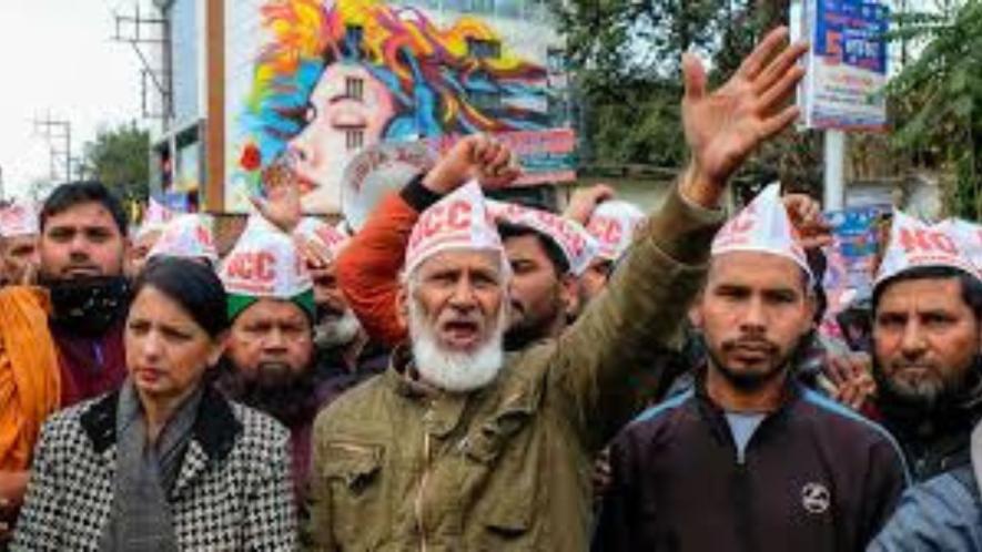 Muslims protesting against UCC in Dehradun recently.