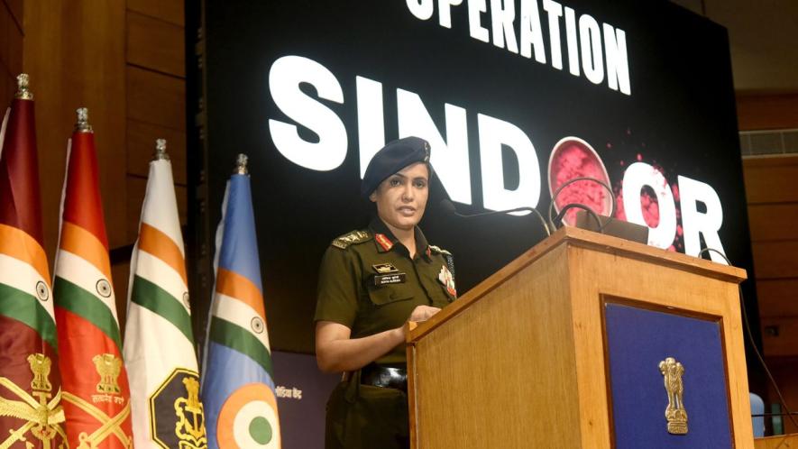 Colonel Sofiya Qureshi addressing the media on ‘Operation Sindoor’ at National Media Centre, in New Delhi on May 07, 2025.