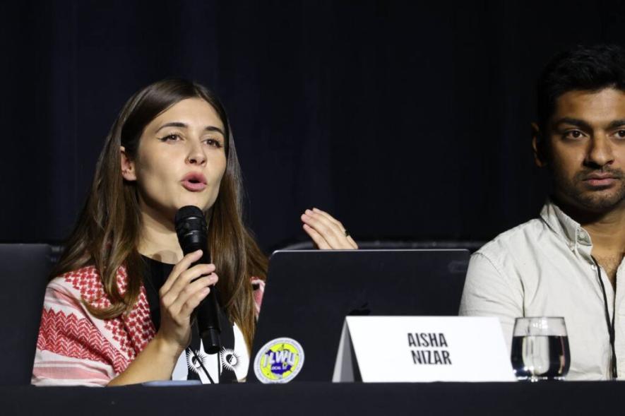 Palestinian Youth Movement organizers Aisha Nizar (Photo via People’s Conference for Palestine)
