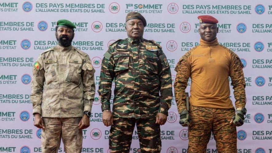 Leaders of the Alliance of Sahel States, Assimi Goïta of Mali, Ibrahim Traoré of Burkina Faso and General Abdourahamane Tchiani of Niger. Photo: X