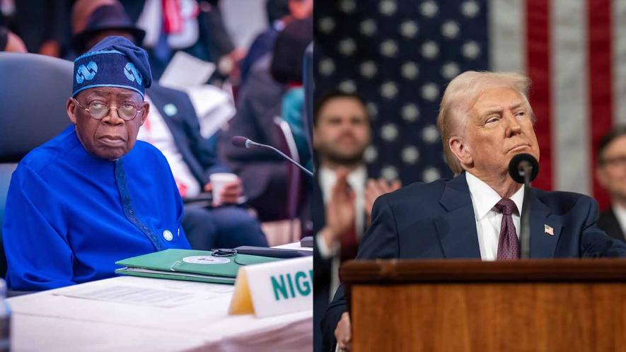 Nigerian President Bola Ahmed Tinubu and US President Donald Trump. Photos via X