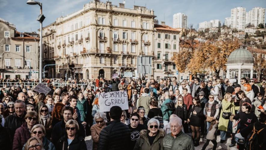 Antifascist demonstration in Rijeka, November 30, 2025. Source: United Against Fascism/Građani i građanke Rijeke Facebook