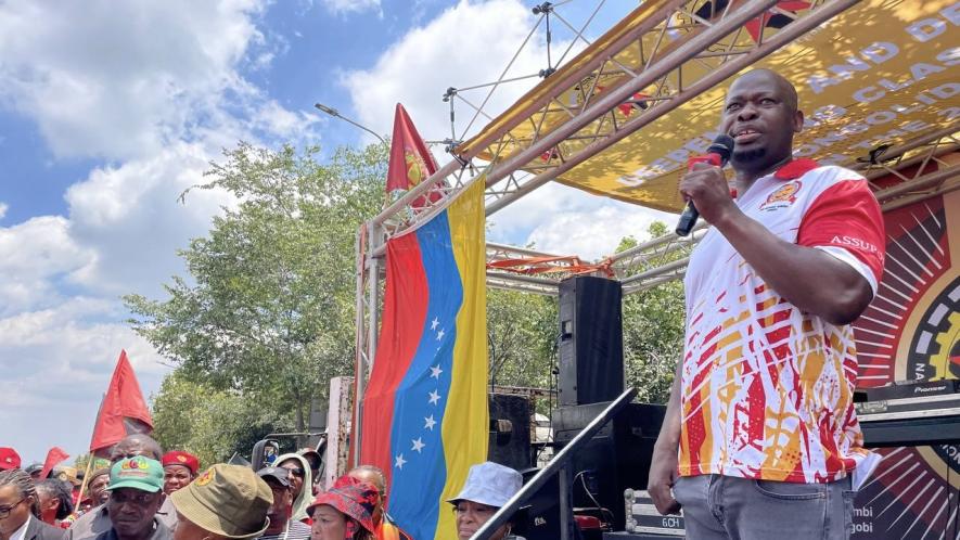 NUMSA march to US consulate in solidarity with Venezuela. Photo: NUMSA