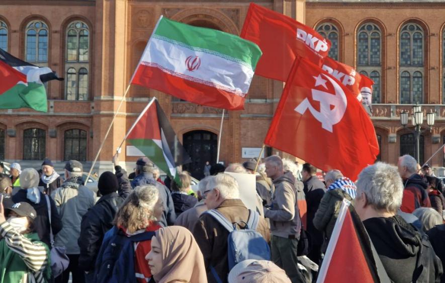 Iran solidarity rally in Berlin, Germany. March 6, 2026. Photo: Laurențiu Dragota/DKP Berlin