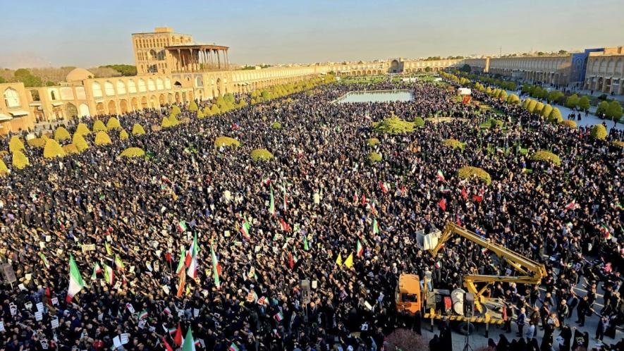 Crowds of mourners in Isfahan, Iran. Photo: Tasnim News