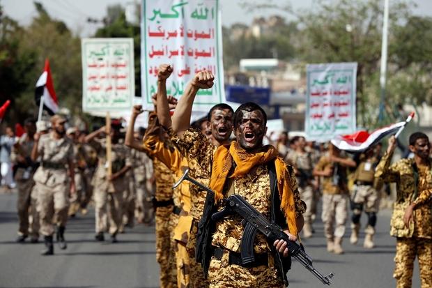 Houthis parade in Sanaa (Reuters).JPG
