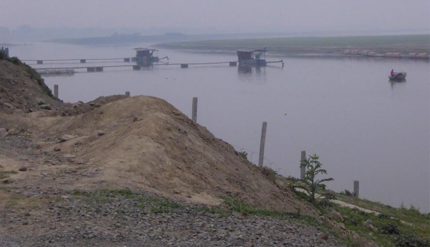 The Ganges River at the intake for Adani's pipeline