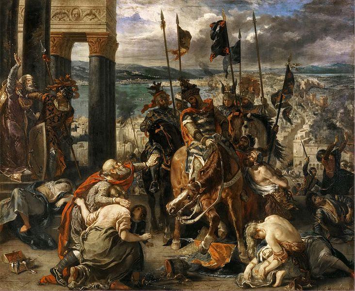 Entry of the Crusaders in Constantinople, work by the French Romantic artist EugÃ¨ne Delacroix (1840)Â 