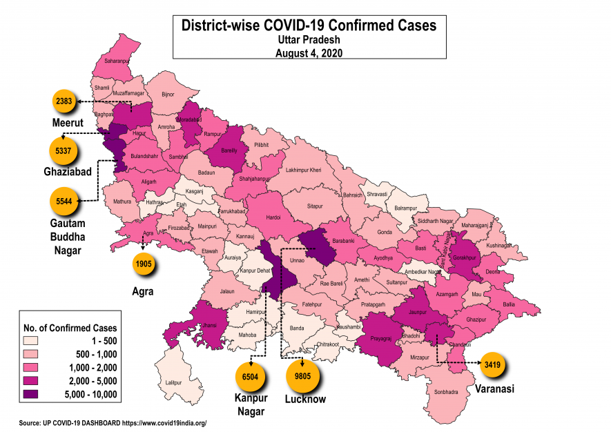 UP Map Confirmed Cases Covid