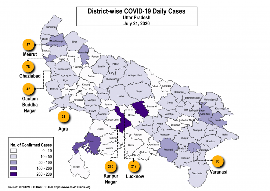 UP Map Daily Cases
