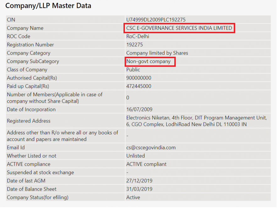 LLp master data