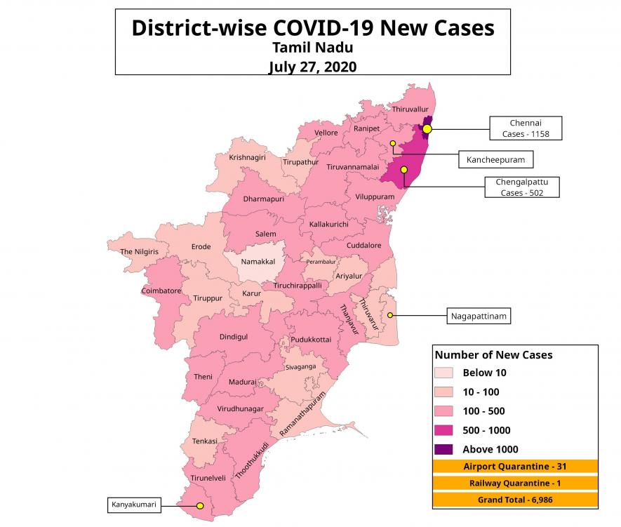 TN New Cases Map