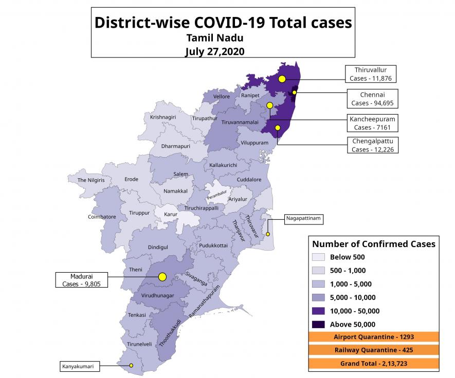 TN Confirmed Cases Map